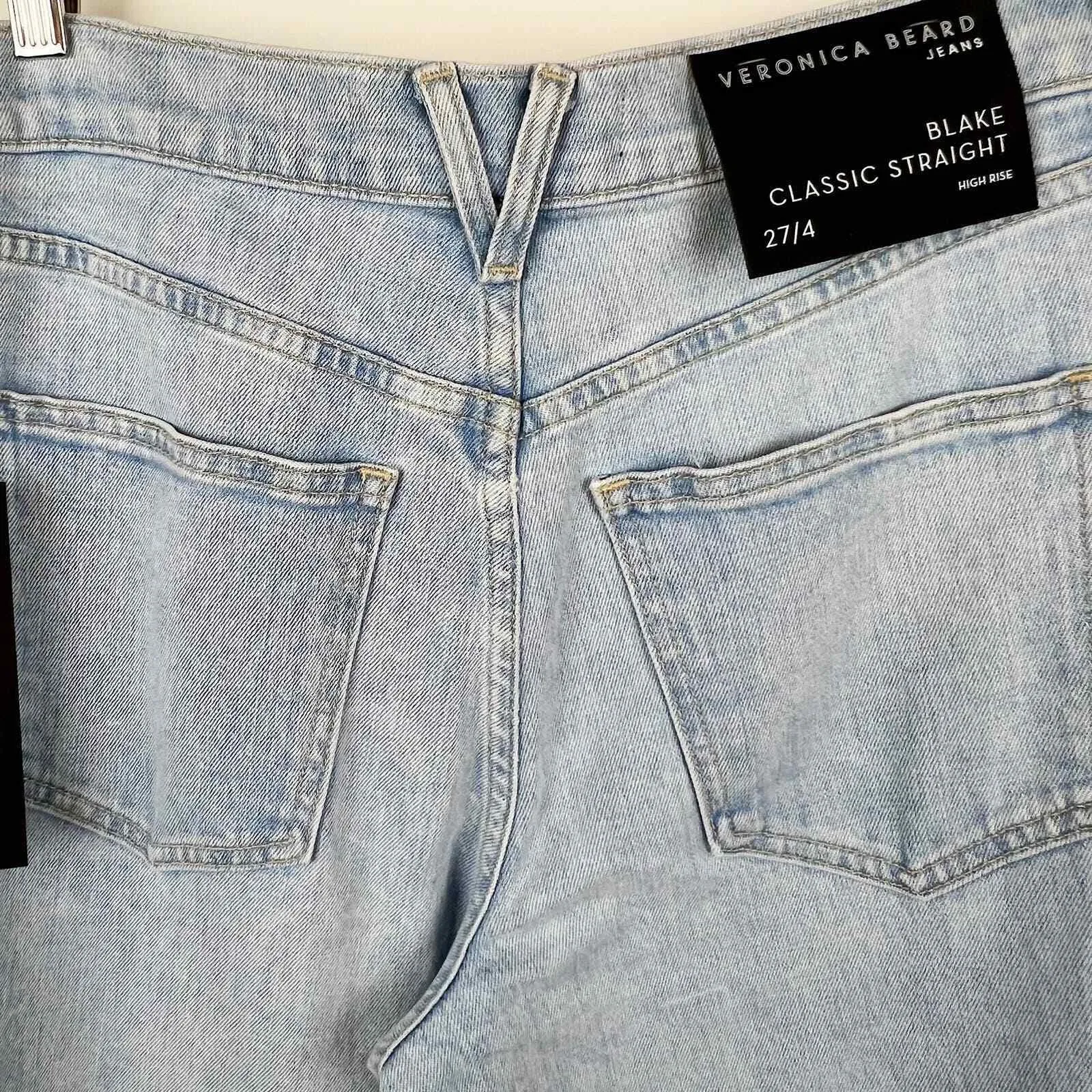 NWT Veronica Beard Blake Crop Straight Leg Jeans in Aire Sz 27 Denim Everyday - Image 5