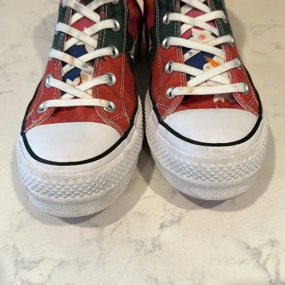 Converse CTAS LIFT HI STRAWBERRY JAM WHITE BLACK platform tropical  print size 8 - Image 6