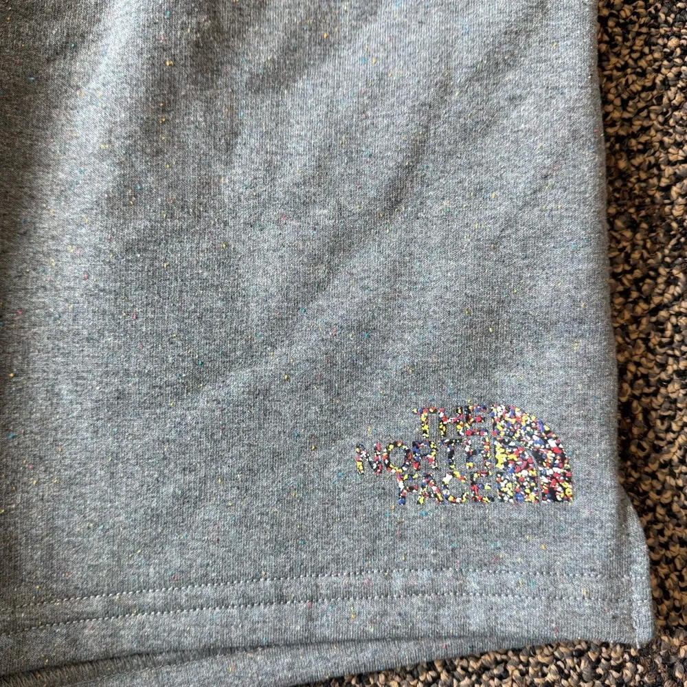 The North Face Re-Grind gray multicolor logo shorts - Image 4