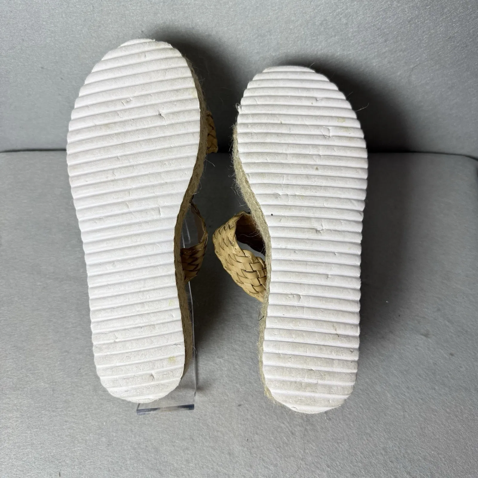 D6 Fashion Raffia Slide On Platform Wedge Flip - Image 7