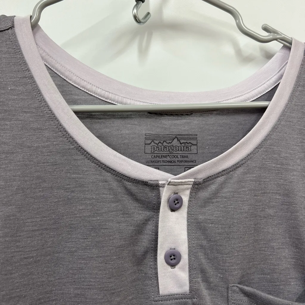 Patagonia M Gray Top capilene cool trail ultra soft technical performance shirt - Image 12
