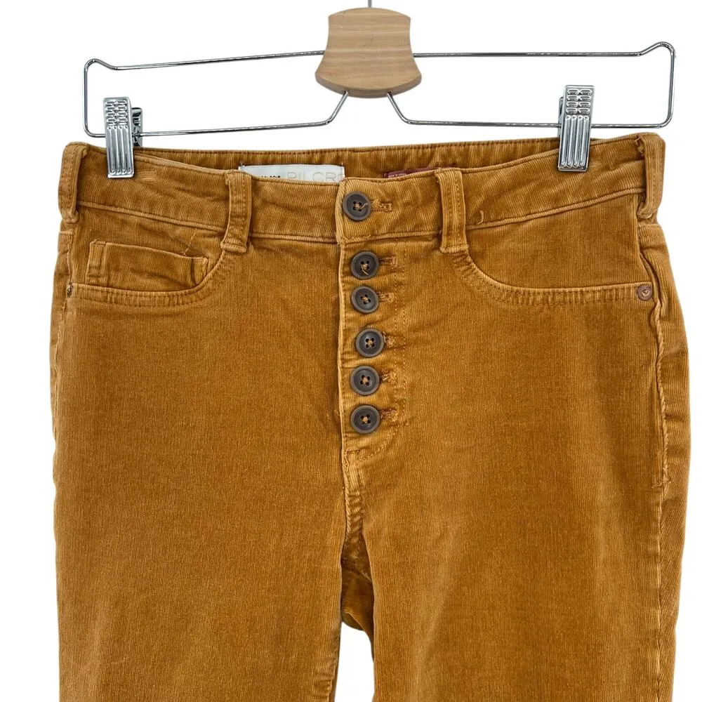 Anthropologie Pilcro High-Rise‎ Skinny Corduroy Pants Cedar Yellow Size 28 - Image 4
