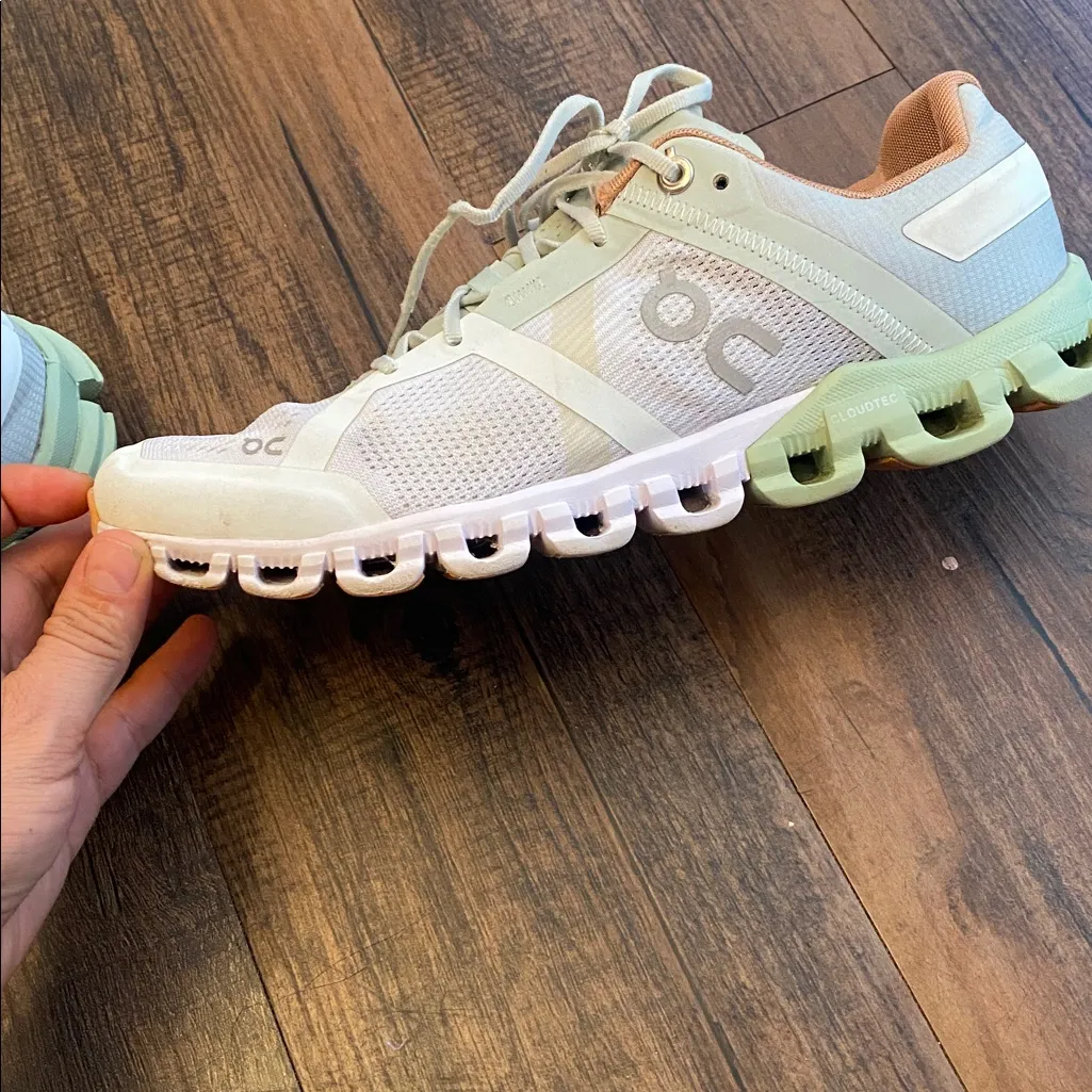 On Running White and Tan Sneakers - Image 4