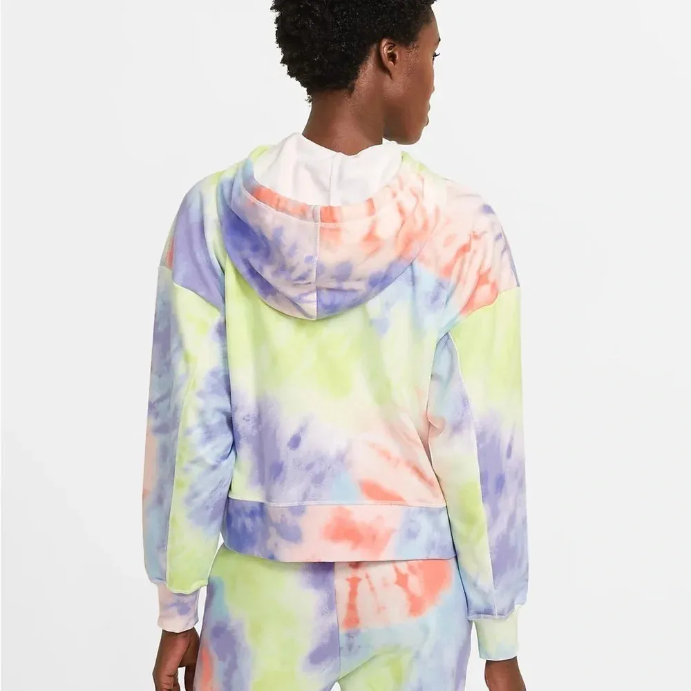 Nike Semi-Cropped Tie Dye Hoodie Sweatshirt - Image 2