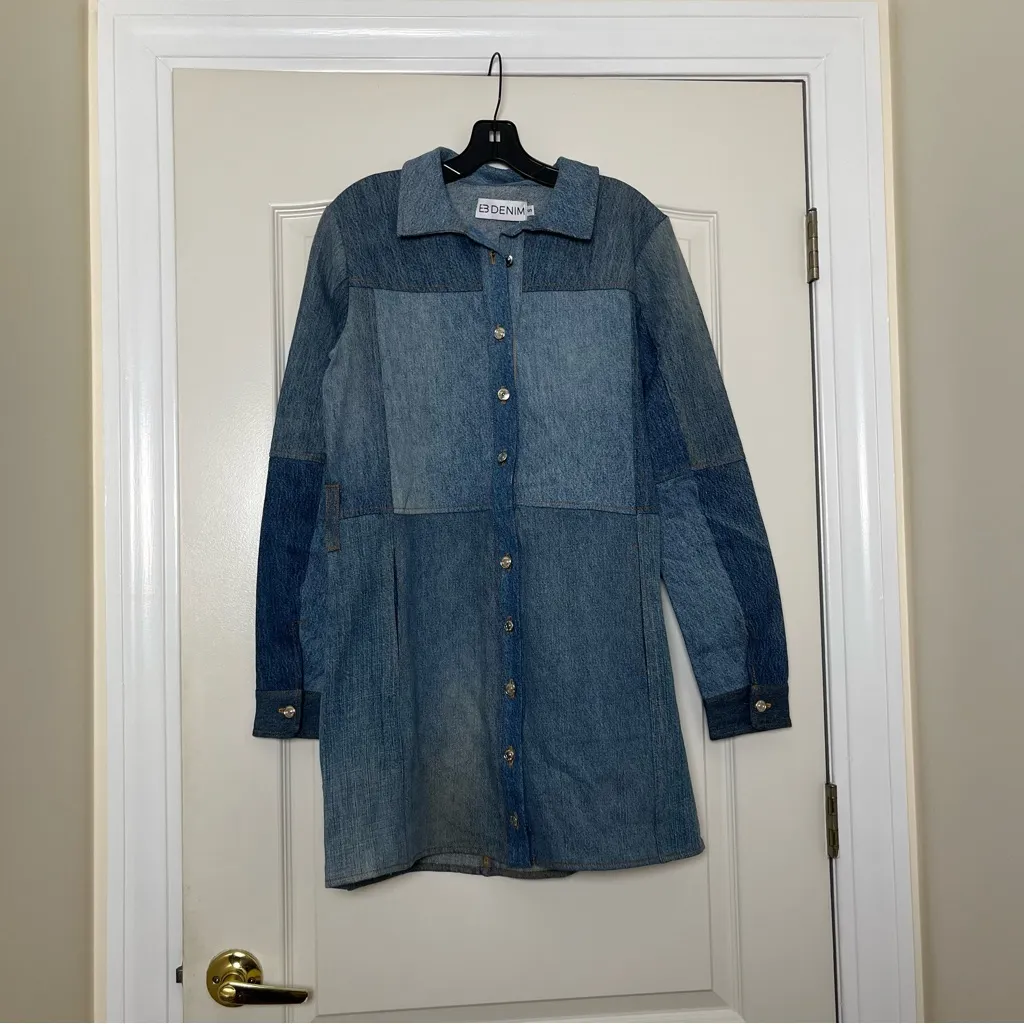 NWT EB Denim Trench‎ Button - Image 3