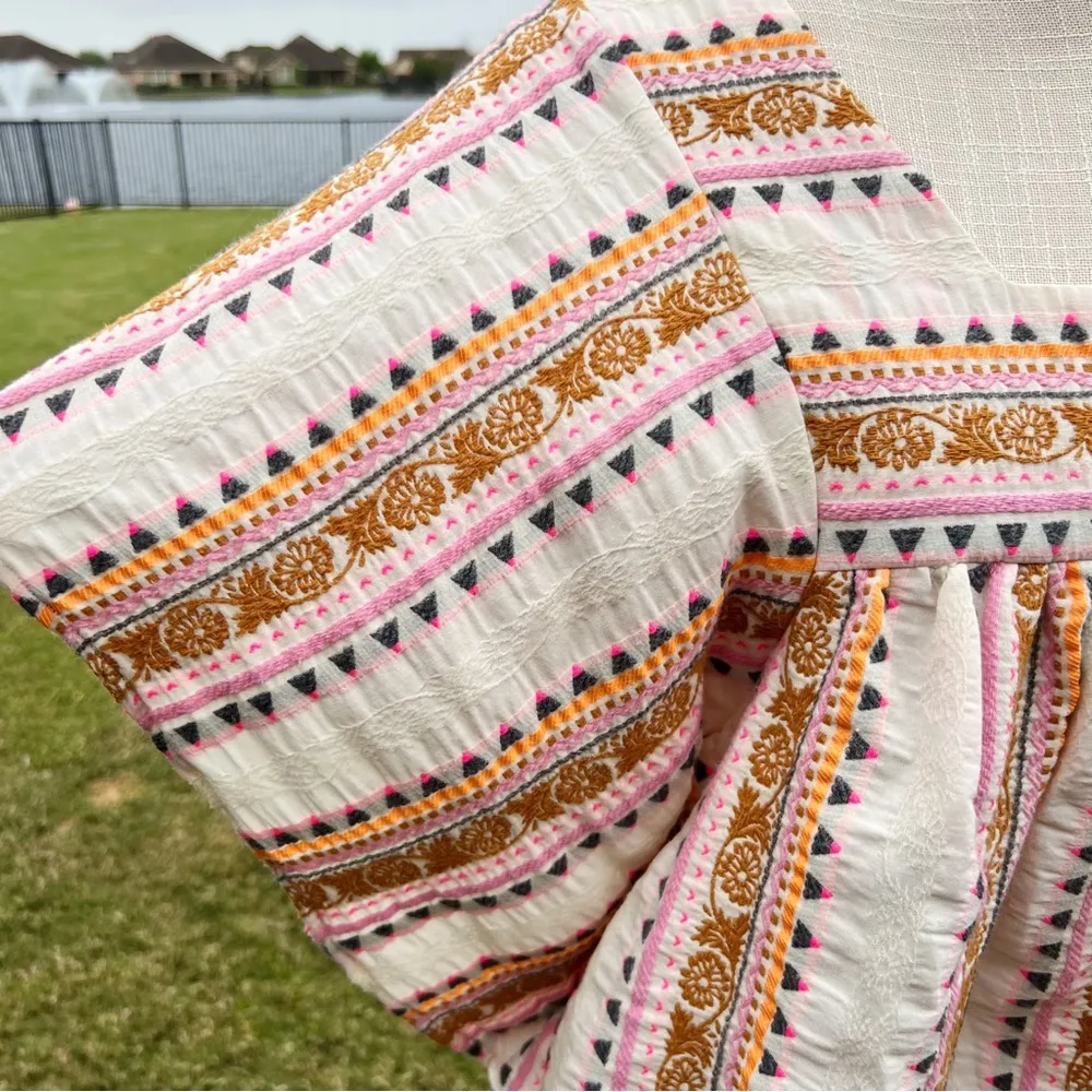 Gaia empowered woman artisan embroidered multicolor top - Image 3