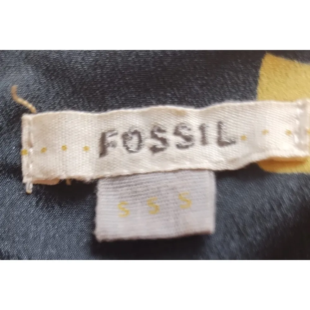 Fossil  Women’s Dress 3/4 Sleeve Trees Birds Boho Mini Black Size S - Image 6