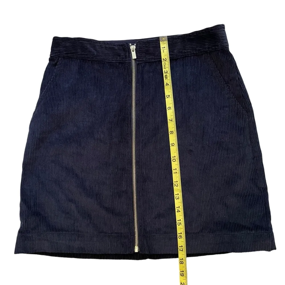 GAP Zip-Front Cord Mini Skirt, Navy, Sz 6 - Image 11