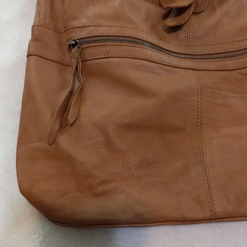 Topshop Brown Leather Hobo Bag - Image 7