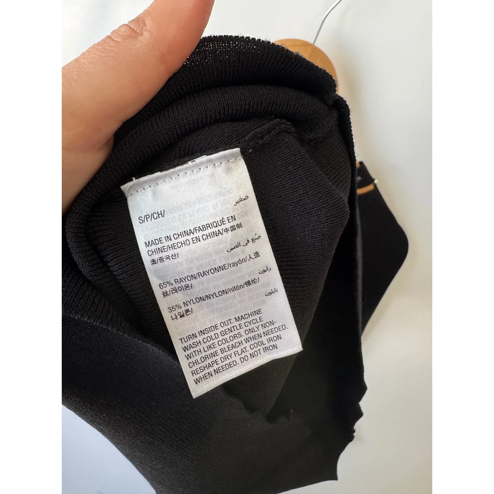 INC Bell Sleeve Top‎ Cutout Neckline Silver Studs Black Blouse Size S - Image 4