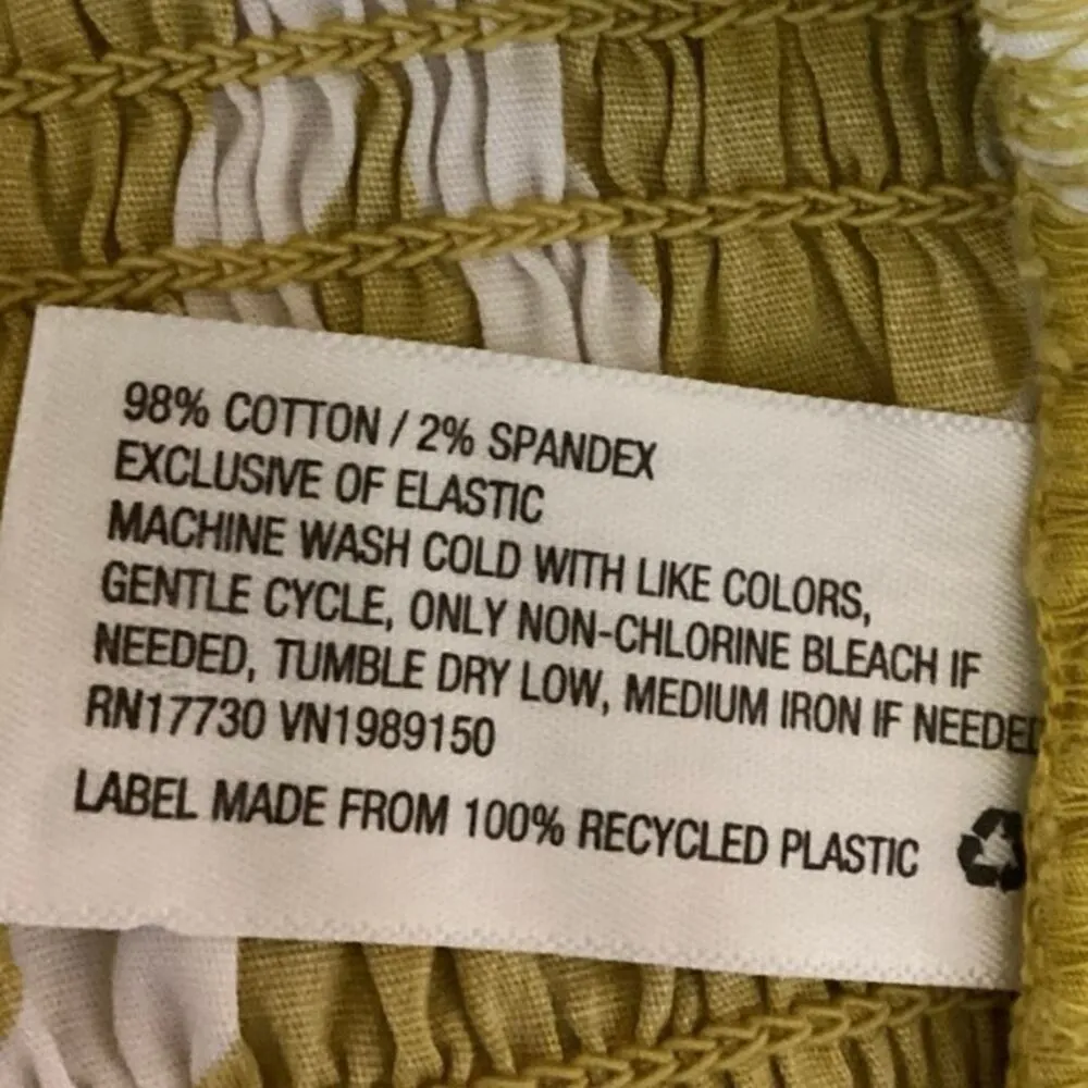 A New Day Yellow Floral Print Smocked Cami Camisole Sleeveless Crop Tank Top XL - Image 5