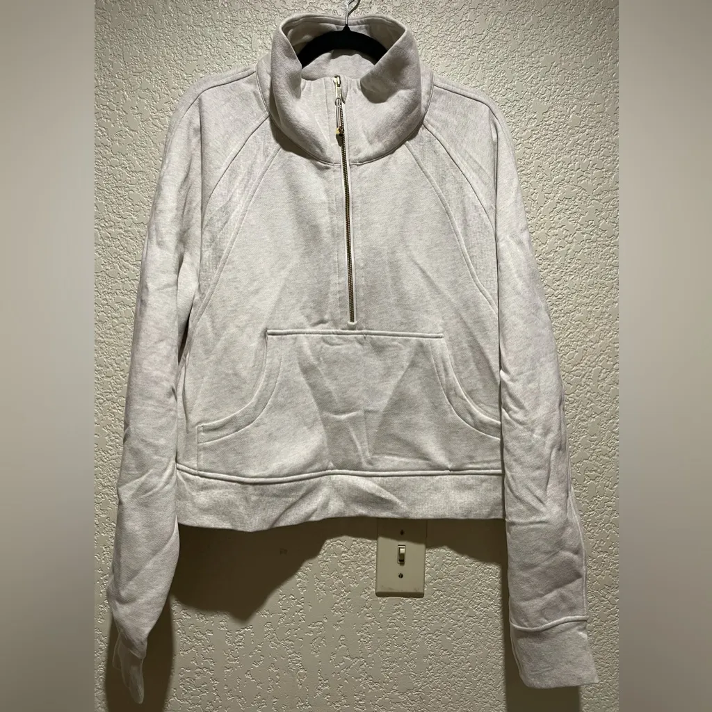 Lululemon NWT Scuba Oversized Funnel Neck Half Zip Heathered Bone Gold XL XXL - Image 8