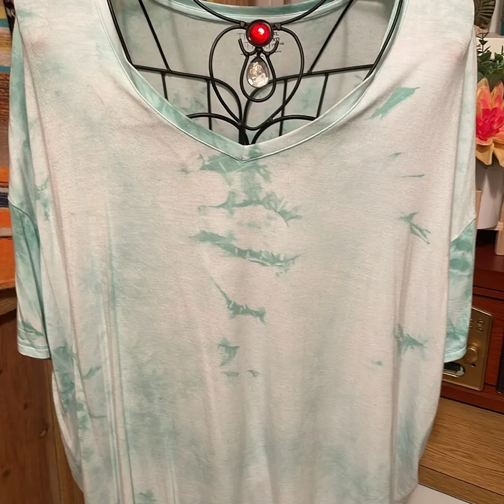 👑👑👑3 For 12$👑👑👑Green Tye Dye Tshirt Green Size XL - Image 2