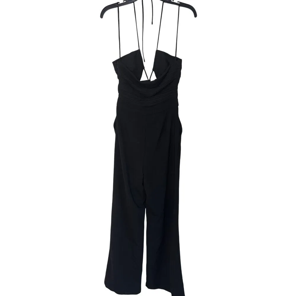 SIMKHAI Gala Plisse Cut Out Jumpsuit in Black 2 Small New Womens Outfit - Image 6