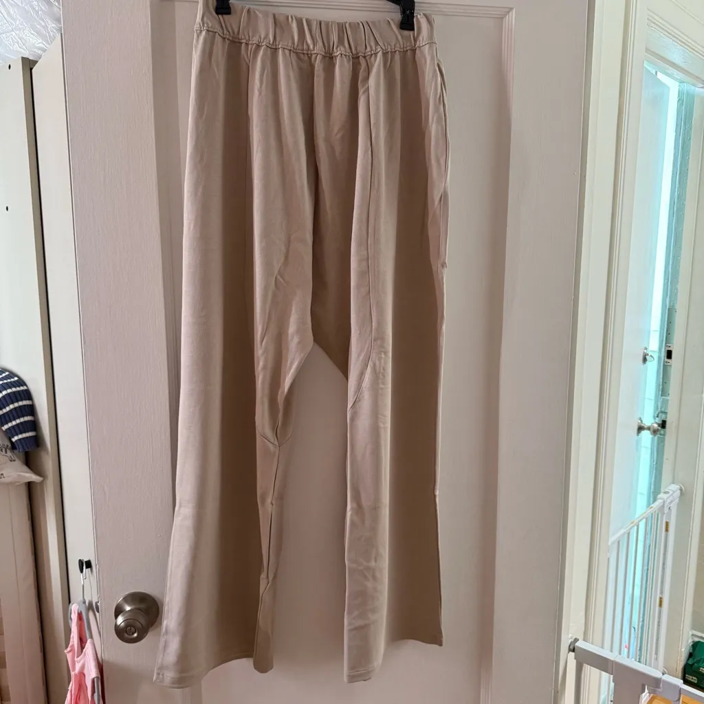 Zara Light Tan Beige Relaxed Pull On Jogger Trousers 100% Cotton Size Small NWT - Image 5