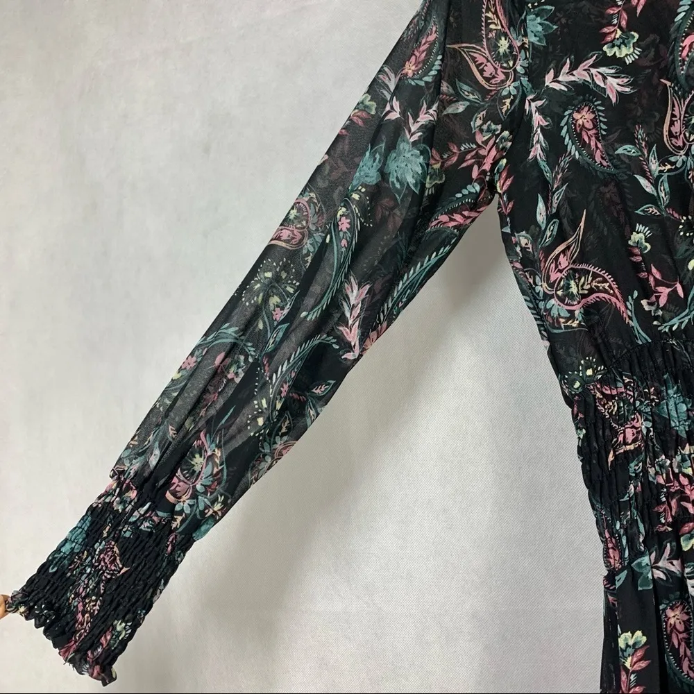 Misa Los Angeles Zahra Paisley Dark Floral Midi Dress Size small - Image 14