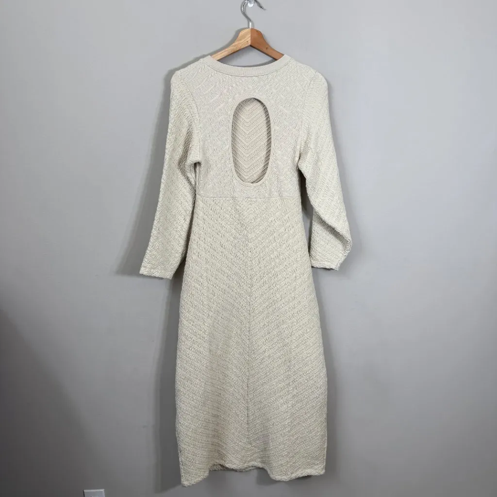 Free People Gabby Seamless Midi Dress Women's M/L Ivory Wet Plaster Textured NWT - Image 6