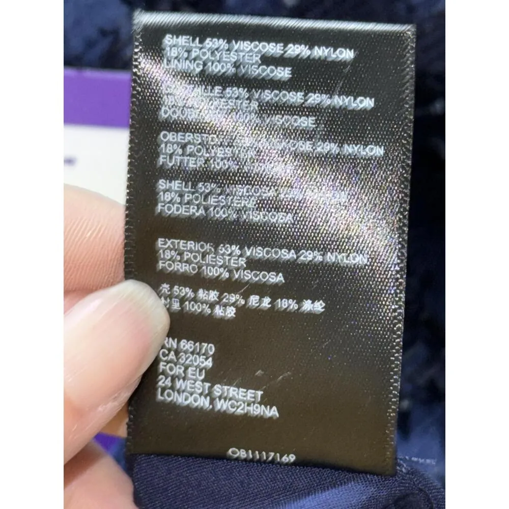 NWT Maeve Anthropology Navy Blue Black Elastic Fringe High Low Midi Skirt Size M - Image 12