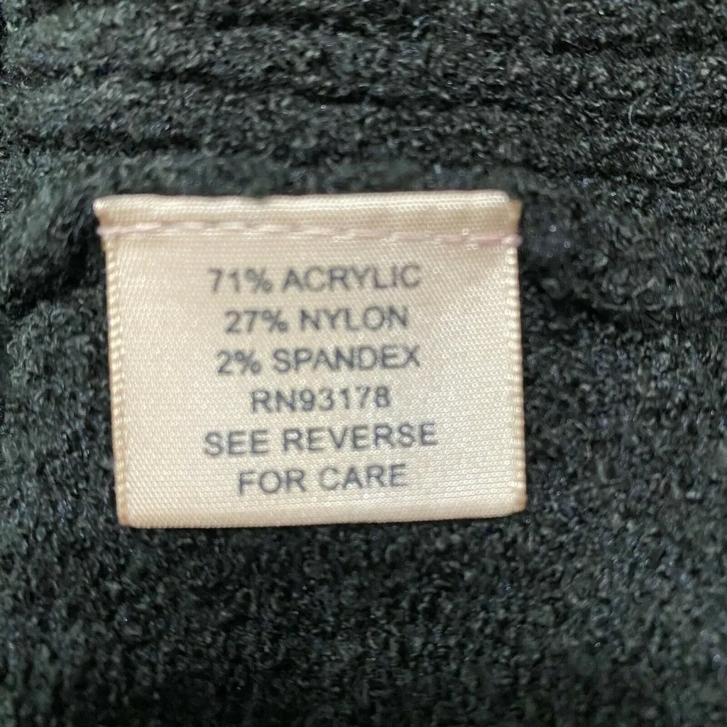 Philosophy Sweater Solid Black‎ Mock Neck Drawstring Cozy Womens Petite S - Image 7