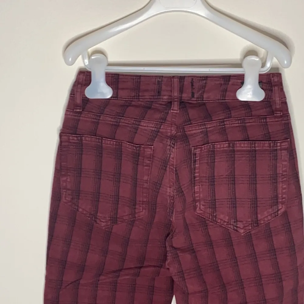 Paige Hoxton Tartan plaid high waist red skinny jeans size 25 - Image 78