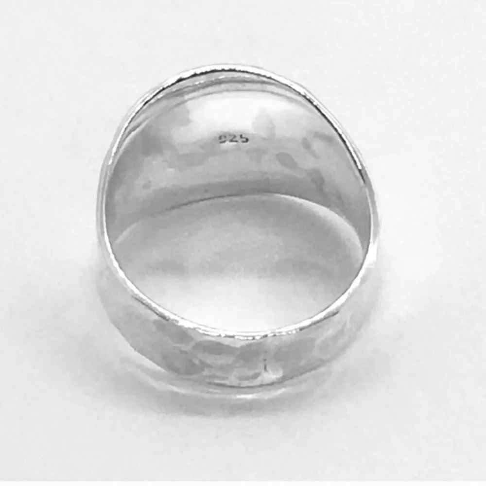 Vintage Sterling Silver Hammered Saddle Ring Size 7 - Image 6