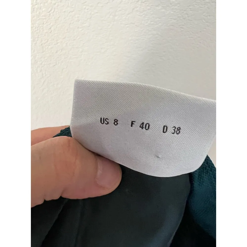 Akris Punto Turquoise Blue Pleated Silk A-Line Mini Skirt Size 8 - Image 9