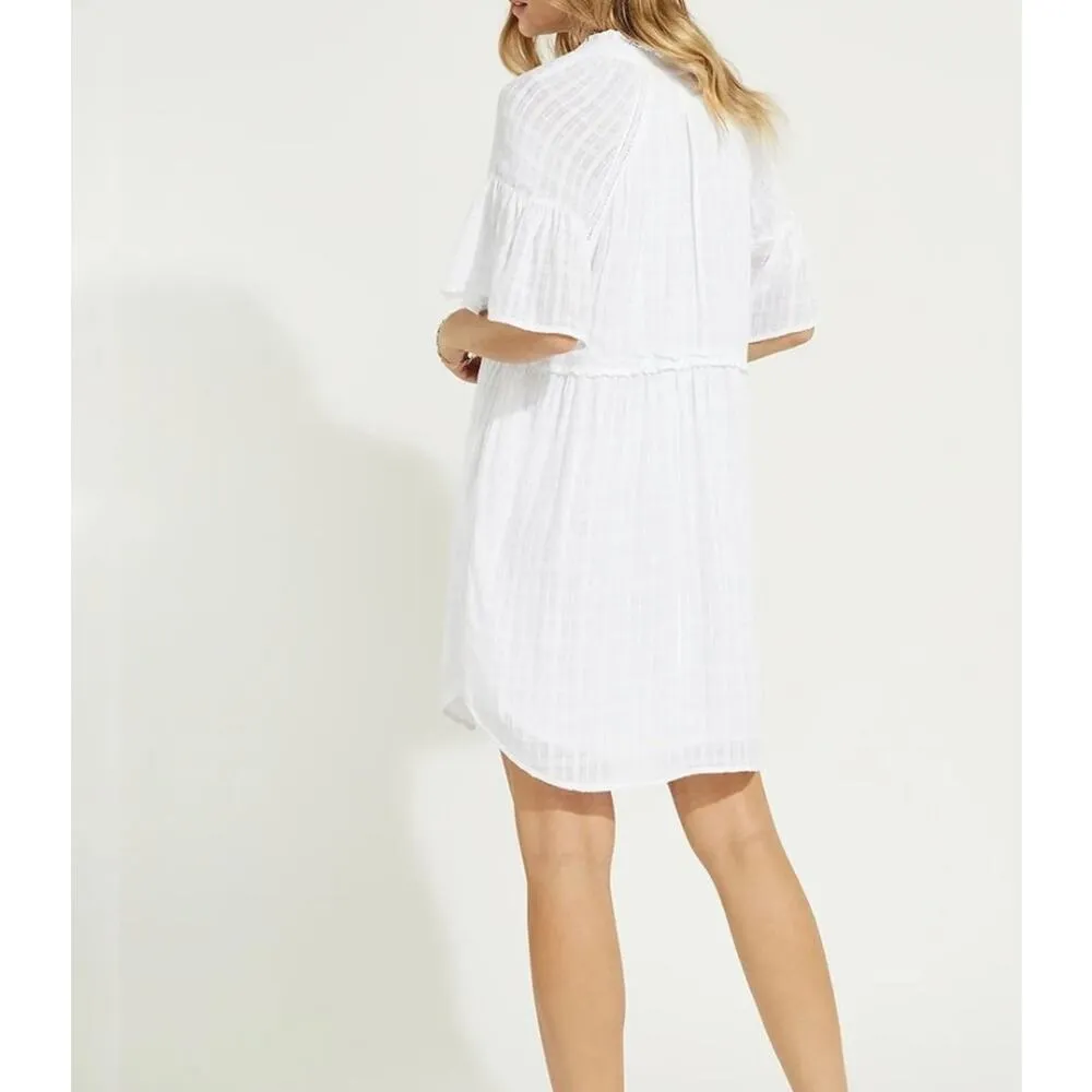 Gentle Fawn Mavis Anthropologie White Boho Tie Flowy Mini Dress Small - Image 4