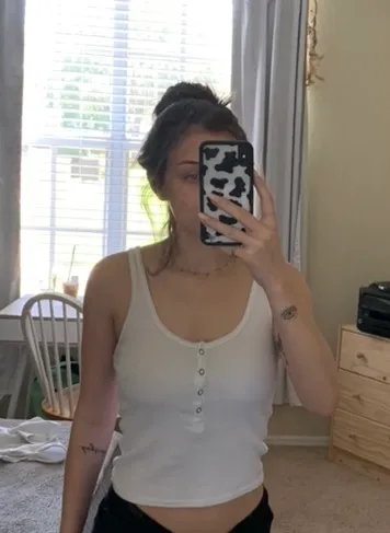 Wild Fable White Button Up Tank - Image 4