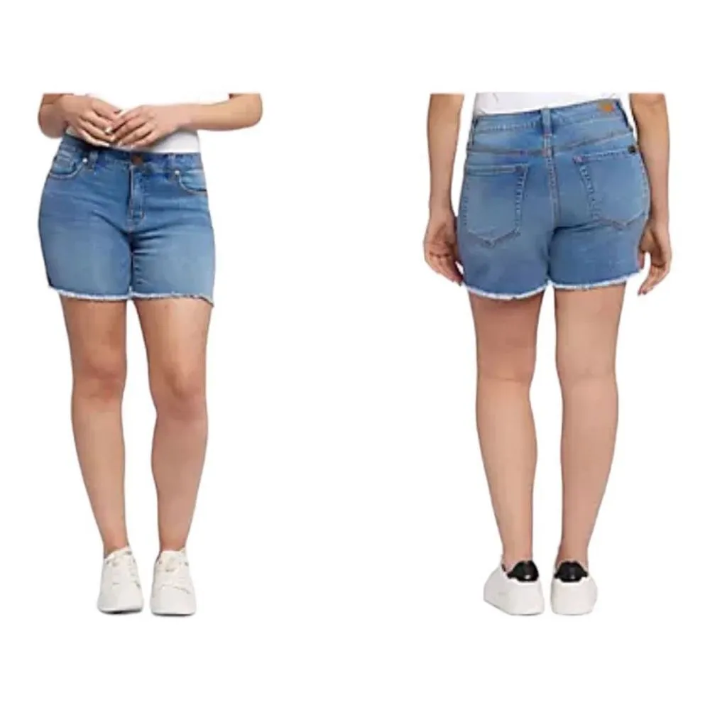 Womens Seven7 Jeans Weekend Denim Medium Wash Jean Raw Hem Shorts - Sz 12 - Image 2