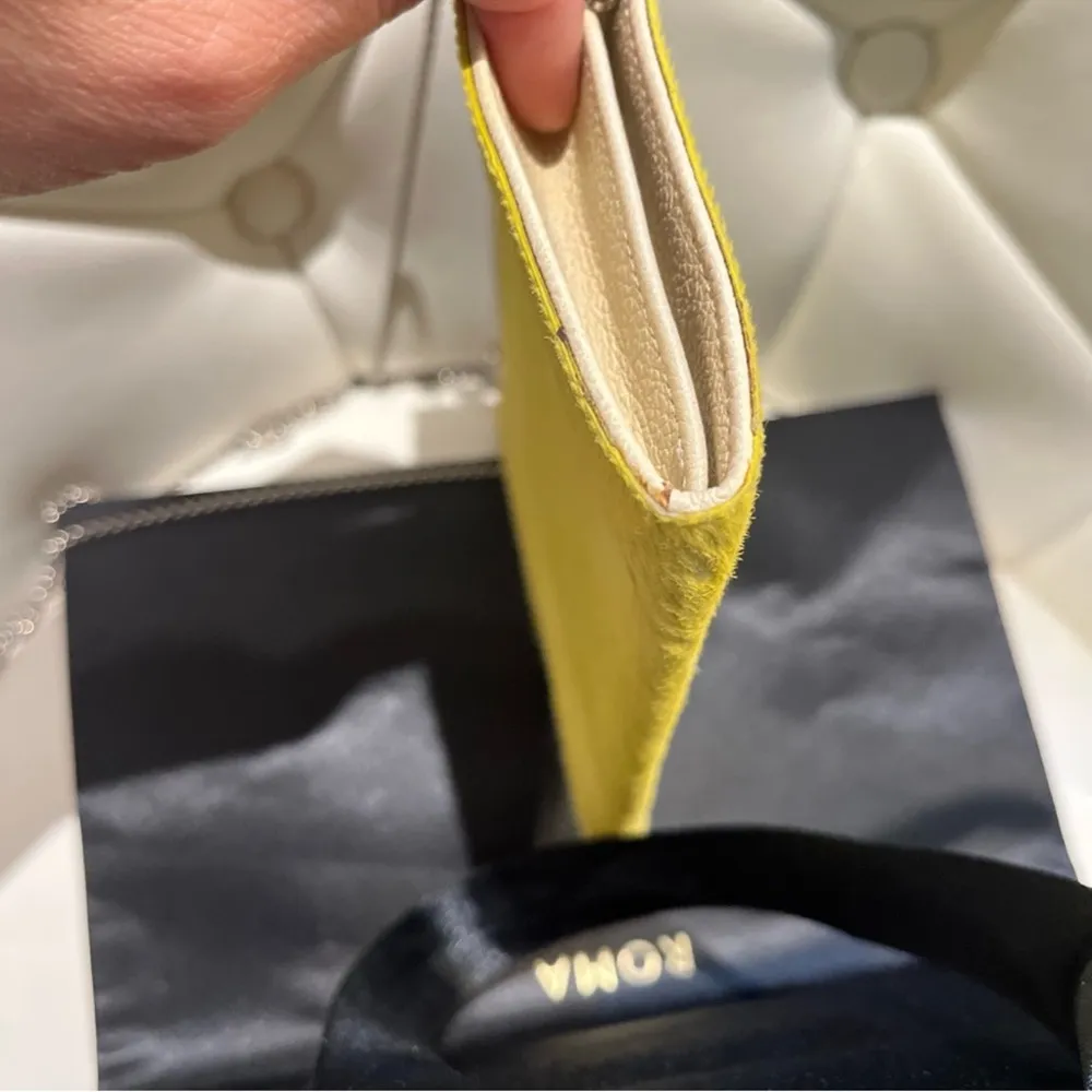 Bvlgari Roma Yellow Leather Frame Clutch Bag – Chain Shoulder Strap Made Italy - Image 6