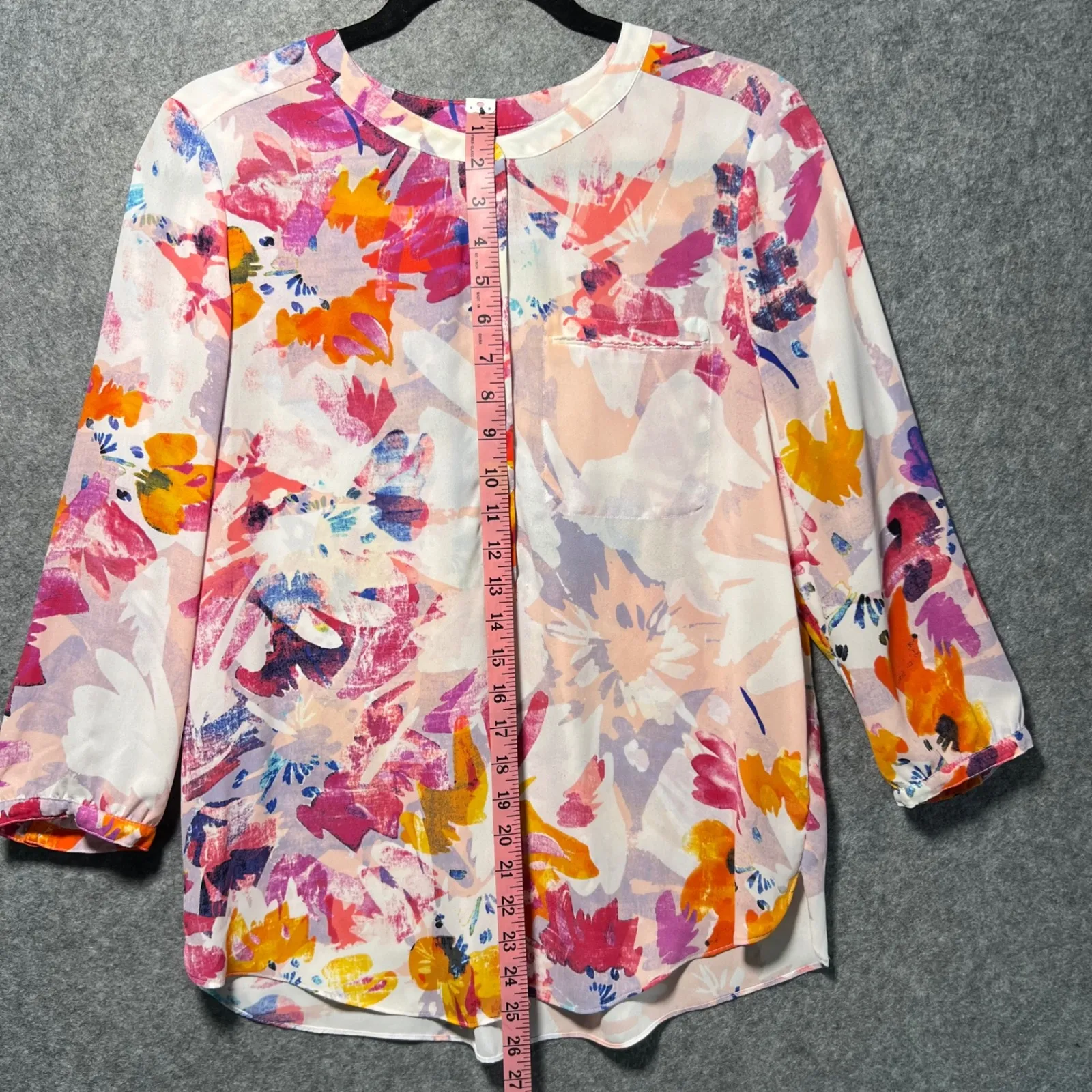 Not Your Daughters Jeans Abstract Floral Print Button Neck Blouse Top M Blouse - Image 2