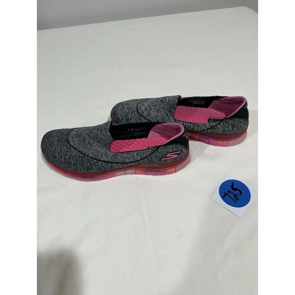 Woman’s Slip On Sketchers Goga Mat Quick Fit Flex Black & Pink 8 Sneaker Stk#725 - Image 3