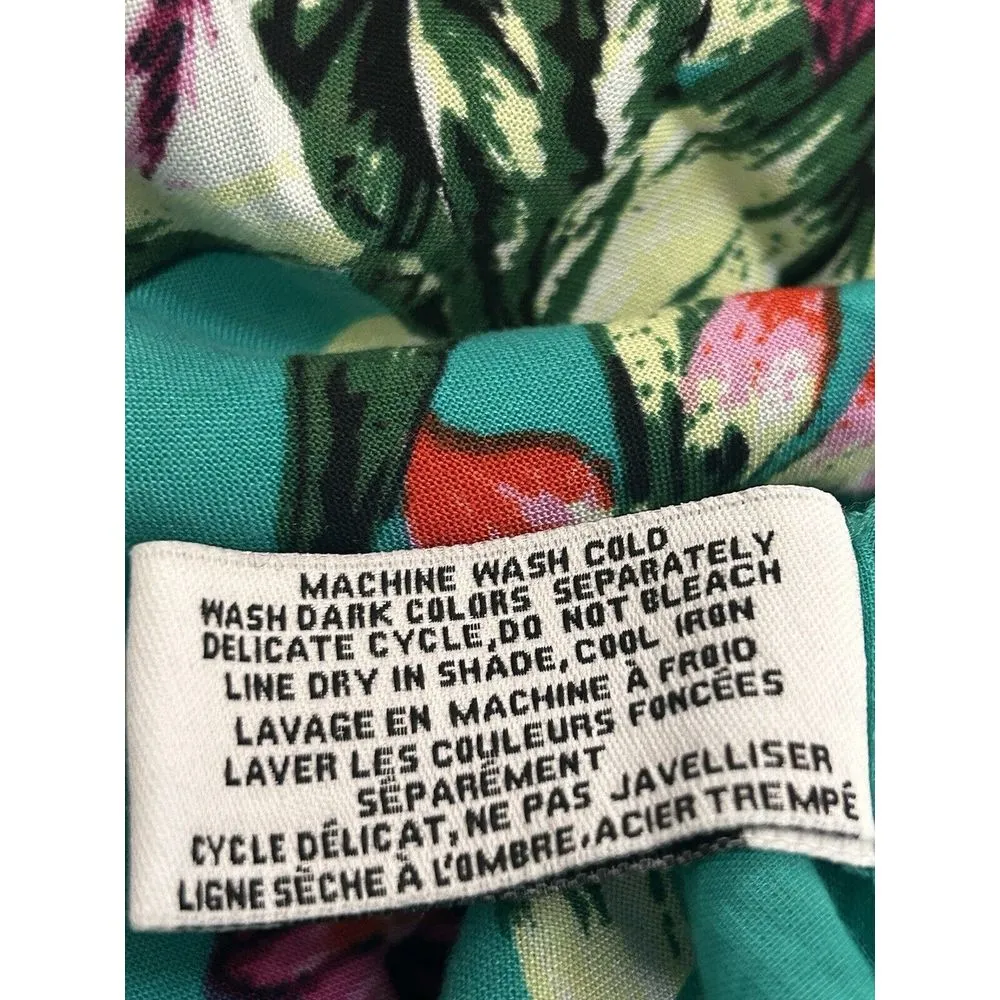 NWT Walter Baker Green Tropical Amazon‎ Print Kimono Long Sleeve Dress  XS - Image 8