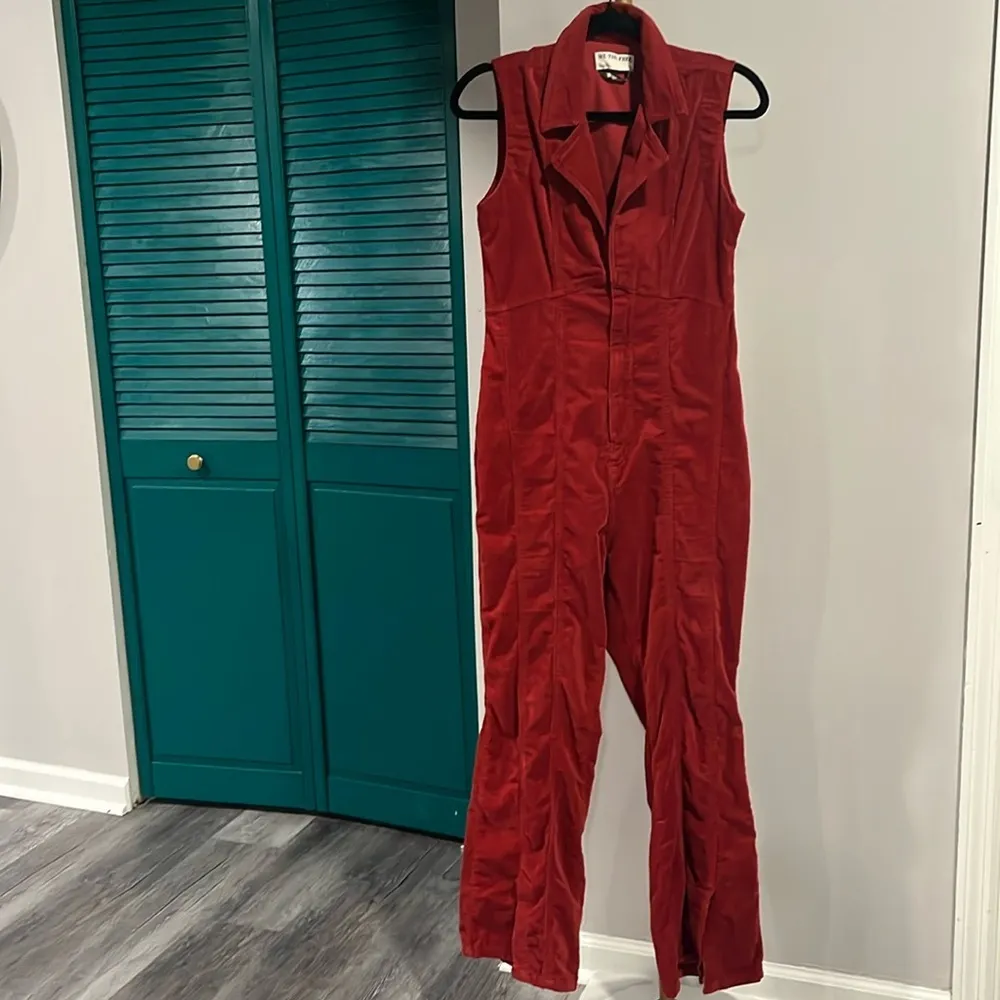Free People NWOT CRVY Ring The Alarm Corduroy One-Piece S short - Image 5