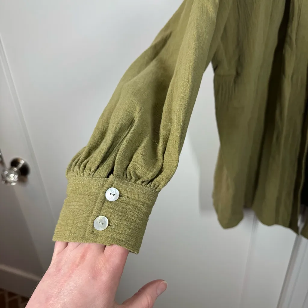 Maurie & Eve Designer Indus Kimono Top in green size 2 100% cotton - Image 4