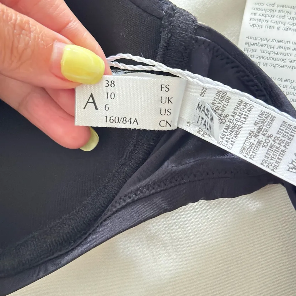 NWT La Perla black underwired bikini top Reggiseno mare F/italy42 - Image 5