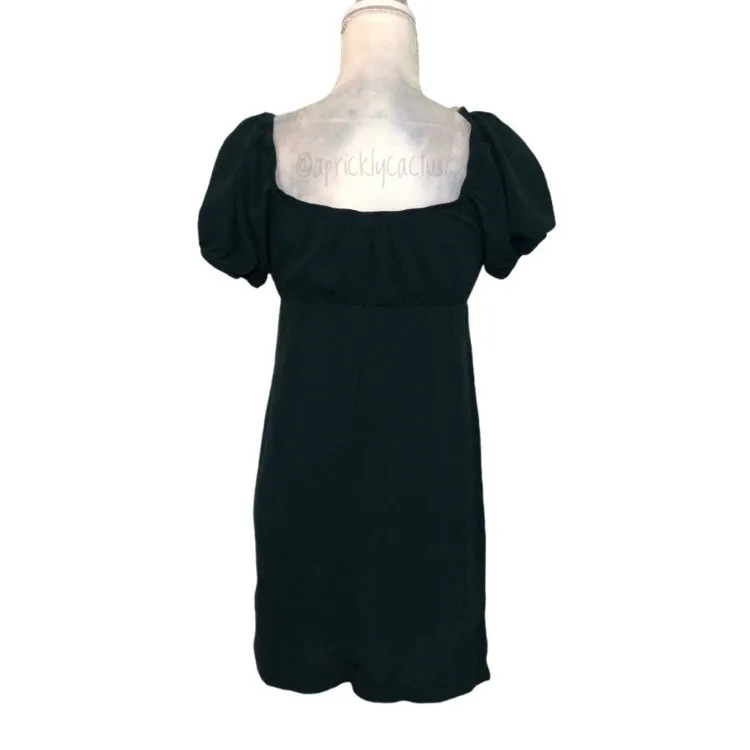 NWOT XS Green Ribbed Knit Babydoll Mini Dress New - Image 4