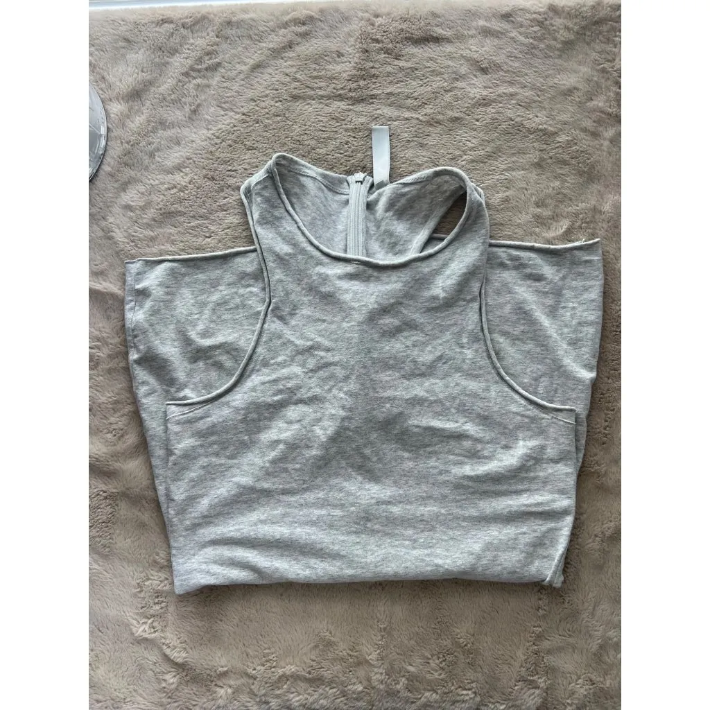 Skims Gray Sleeveless Womens Romper With Back Zipper Closure  L  90% Cotton 10% - Image 8