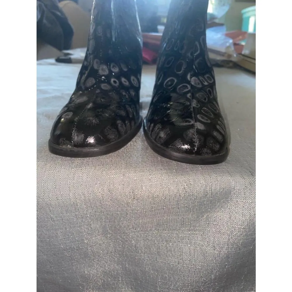 Women's Charles David Black Leather Boots Size 6 - Image 11