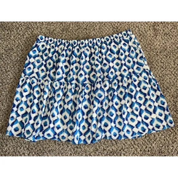 Knox Rose lined tiered boho‎ blue and white skirt size 2X - Image 5