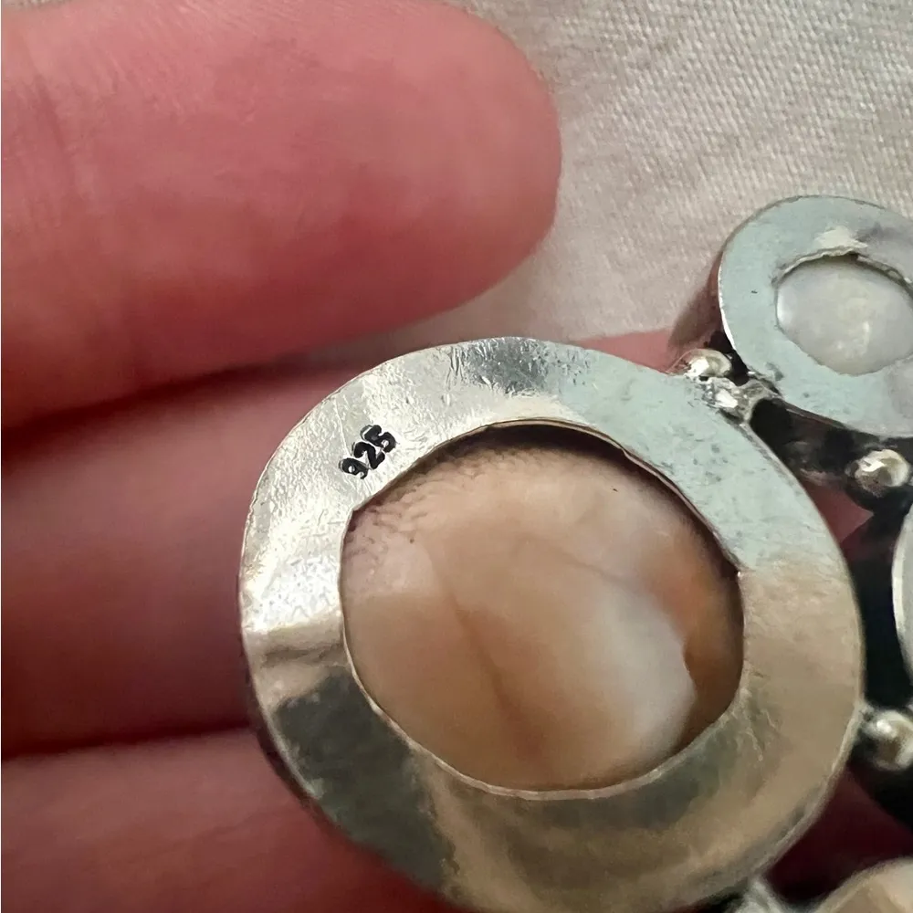 925 Sterling Silver Shiva Eye Shell & Pearl Necklace womens Jewelry - Image 7