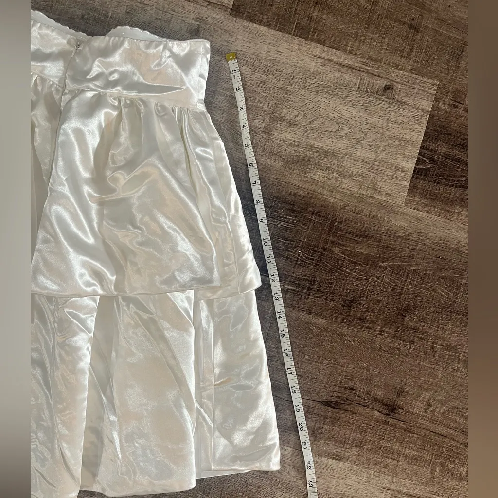 SELFIE LESLIE Elianna Strapless Tiered Mini Dress in Ivory - Image 7