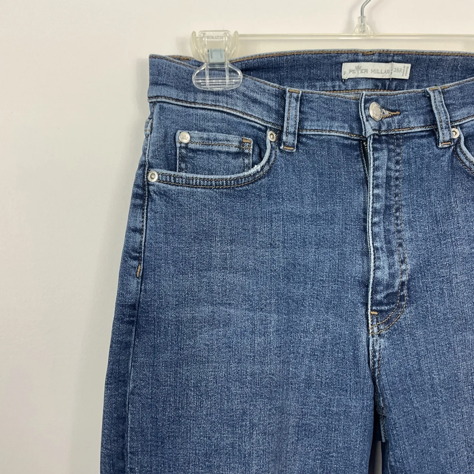 Peter Millar Womens Jeans Blue Straight Leg High Rise Denim Size 28R - Image 2