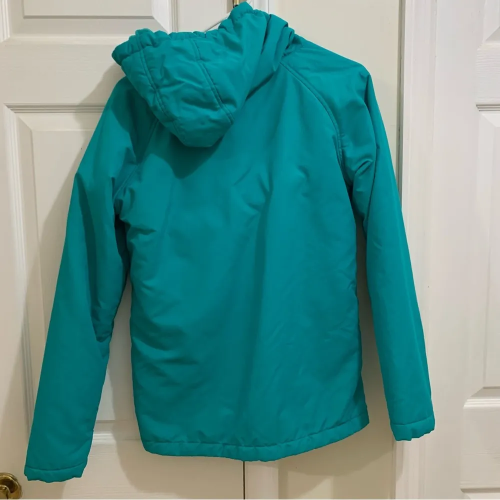 Women’s Billabong Fleece Lined Coat with Hood Teal Green Blue Size Medium - Image 2
