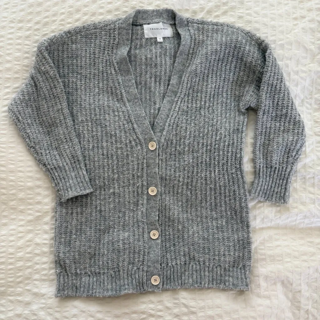 Tradlands Womens Judith Cocoon Cardigan Heather Grey XS Gray - Image 4