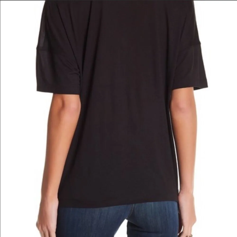 Vince  black Drop Shoulder V-neck Tee XS - Image 7