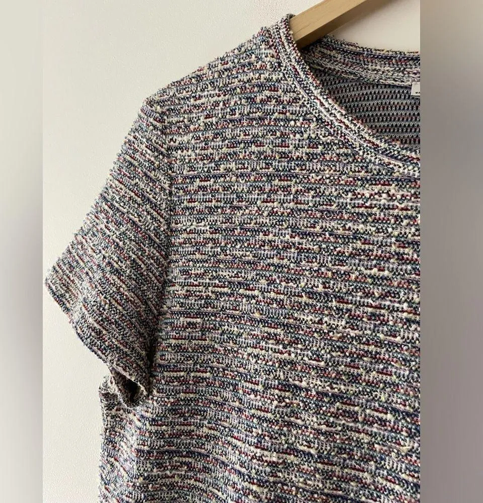 Zara Tweed Rainbow Frill Dress with Pearl Detail - Image 3