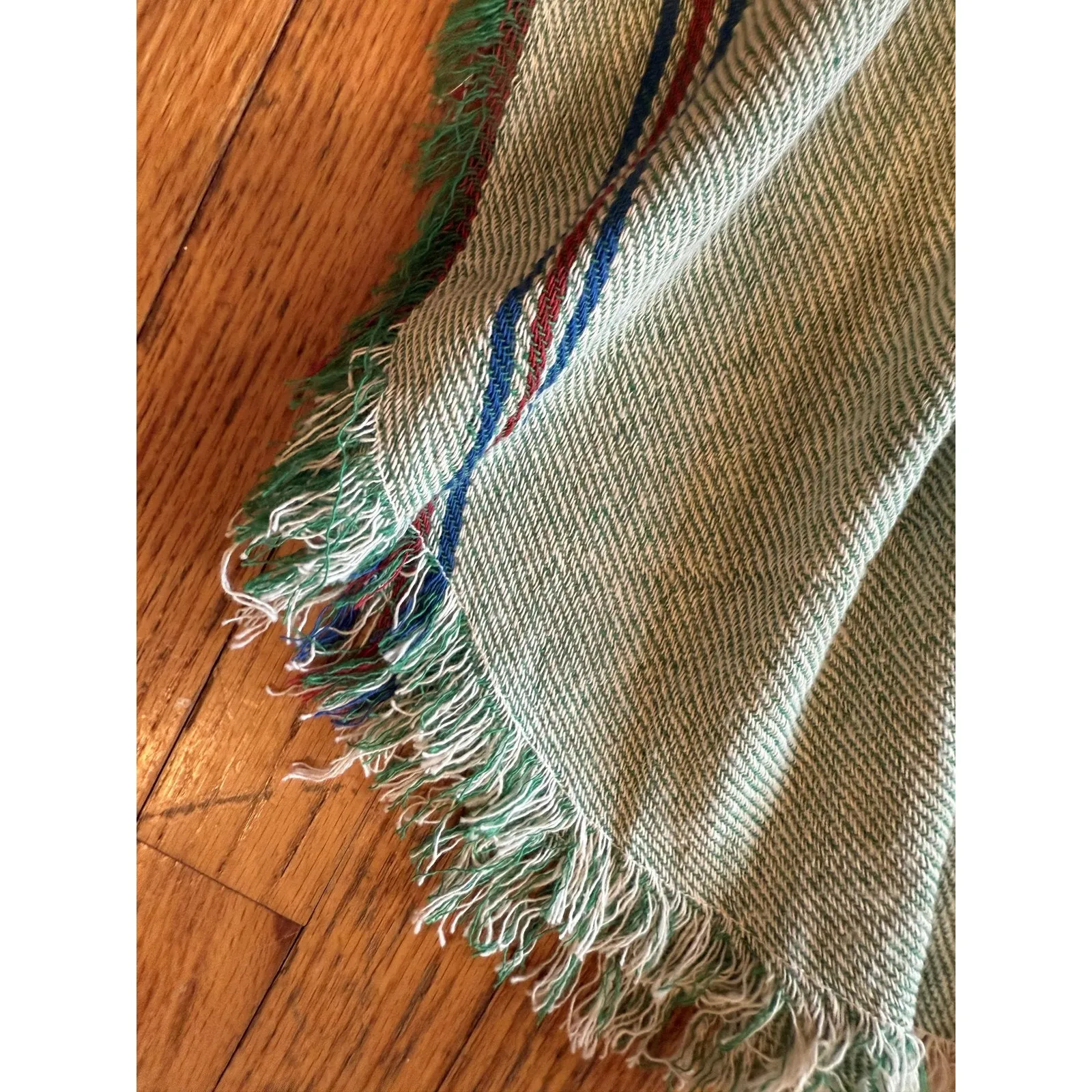 Jen's Pirate Booty Poncho Womens One Size Green Stripe Fringe Boho Serape Ruana - Image 3
