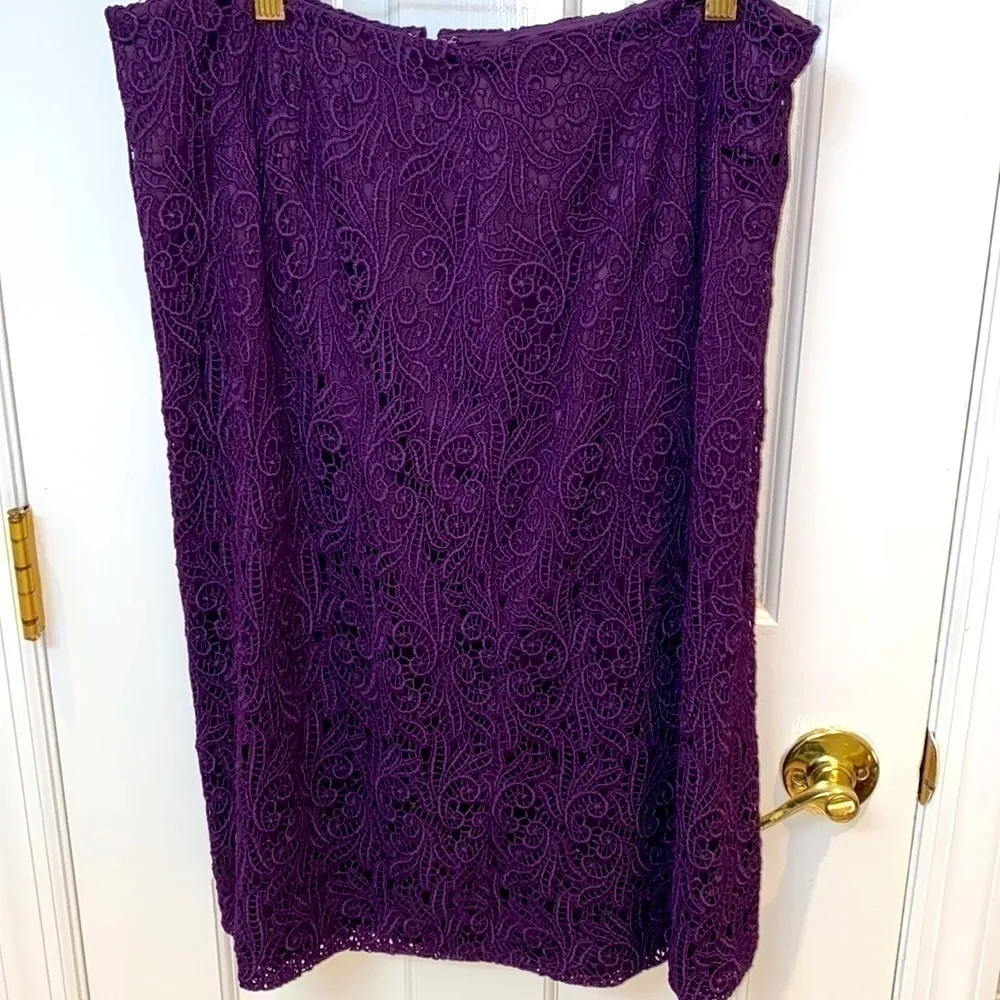 Sutton Studio Amethyst wool jacket and lace midi skirt suit. Size 10. NWOT. Purple - Image 10