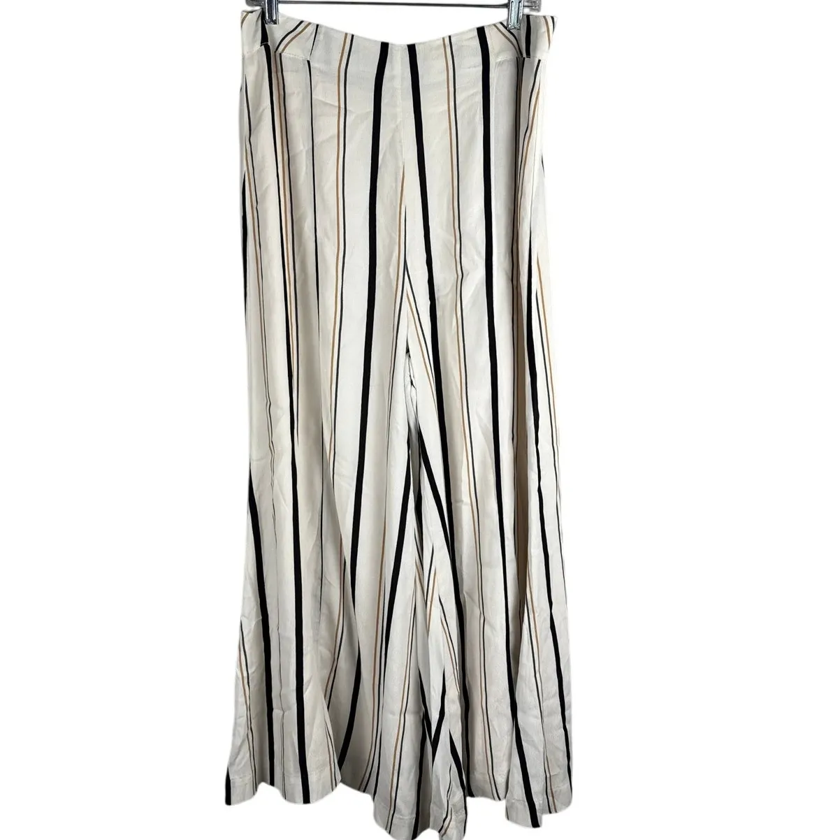 Anthropologie ETT:TWA Plus Manon Striped‎ Flared Wide Leg Pants White Size 14 - Image 4